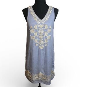 THML Anthropologie Embroidered Rayon Midi Dress Sz XS Chinoiserie Lined Floral